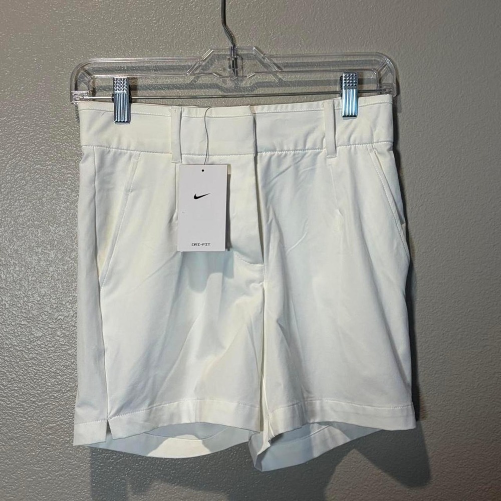 Nike Dri-FIT Golf Shorts Womens XS White Standard Fit Performance Athletic